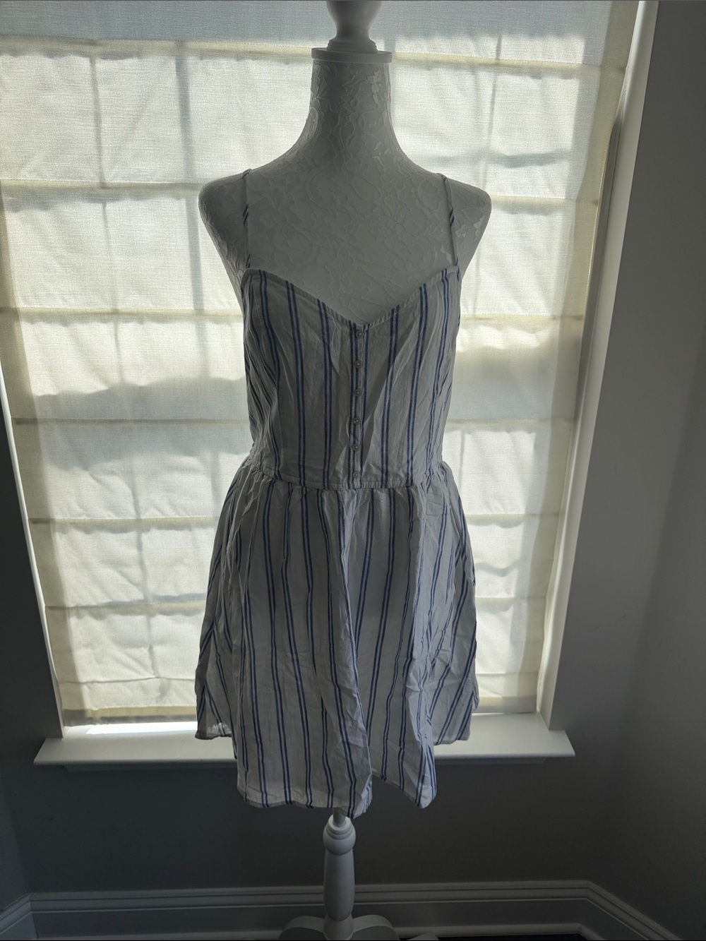 Abercrombie & Fitch White Dress with Blue Stripes